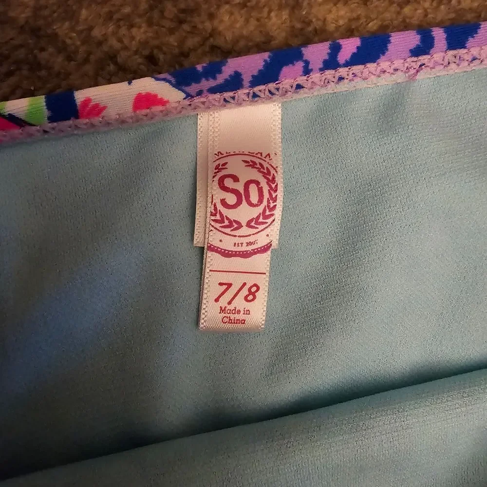 SO Blue and Multicolor Bikini Set